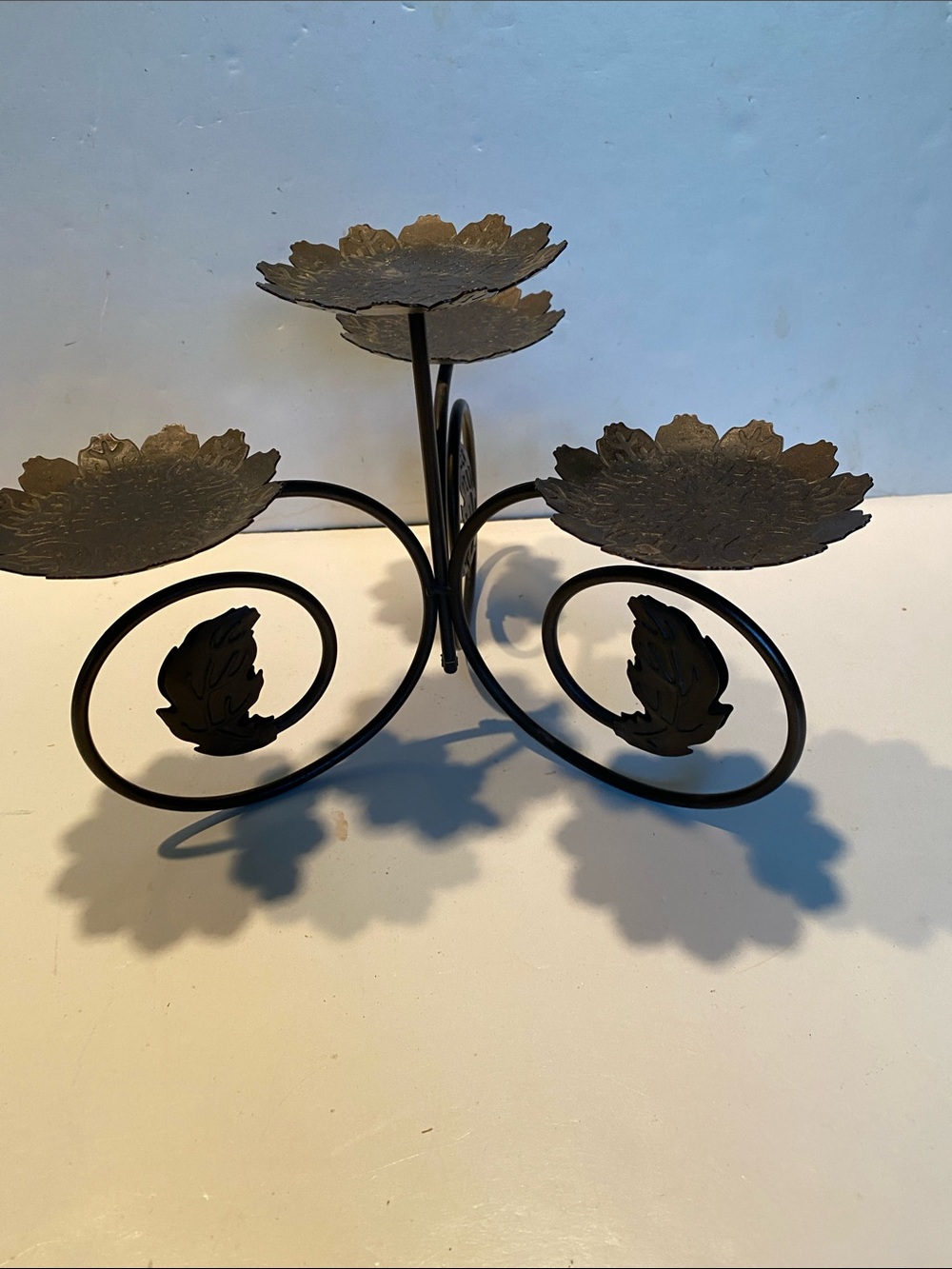Partylite Metal Leaves Pillar Candleholder